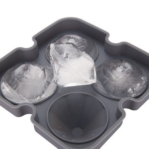 4-komorni silikonski diamantni kalup za pripravo ledu