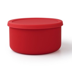 Silicone foldable circular food container