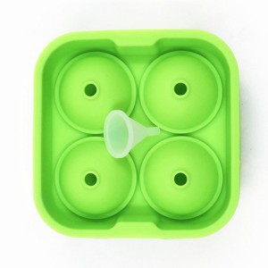 4 Cavities Silicone Ice Tray Dishwasher Safe Ice Cube Balls Sphere ice mold Ice Ball Maker for Whiskey Cocktail