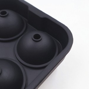 4 Cavities Silicone Ice Tray Dishwasher Safe Ice Cube Balls Sphere qalibê qeşayê Ice Ball Maker for Whisky Cocktail