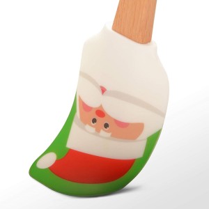 Silicone spatula with wood handle