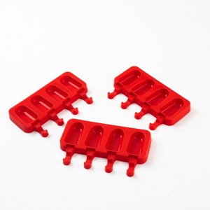 Customized Manufacturer 4 Hole Silicone Popsicle Mold