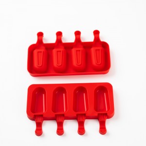 Skräddarsydd Tillverkare 4-håls silikon Popsicle Form