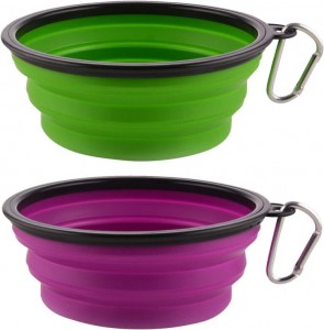 Foldable silicone bowl for dog