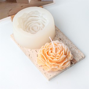 Fabricante de moldes para velas de silicona con flor de peonía 3D
