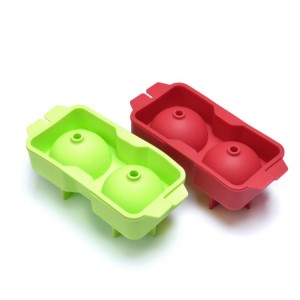 2 Cavities Large 100% Silicone Ice Cube Tray Whisky Ice Ball Maker Tray
