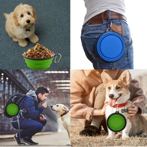Mangkuk silikon boleh dilipat untuk anjing