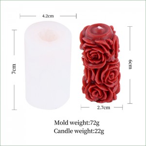 3D گلاب سلڪون موم بتي مولڊ فراهم ڪندڙ