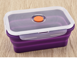 Foldable reusable food silicone container
