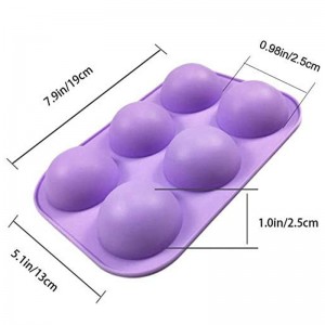Food Grade 6 Cavity Round Silicone Cake Mould