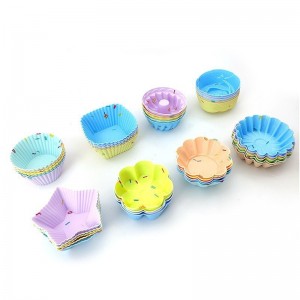 Inkomishi ye-Muffin ye-Candy Candy Color Silicone
