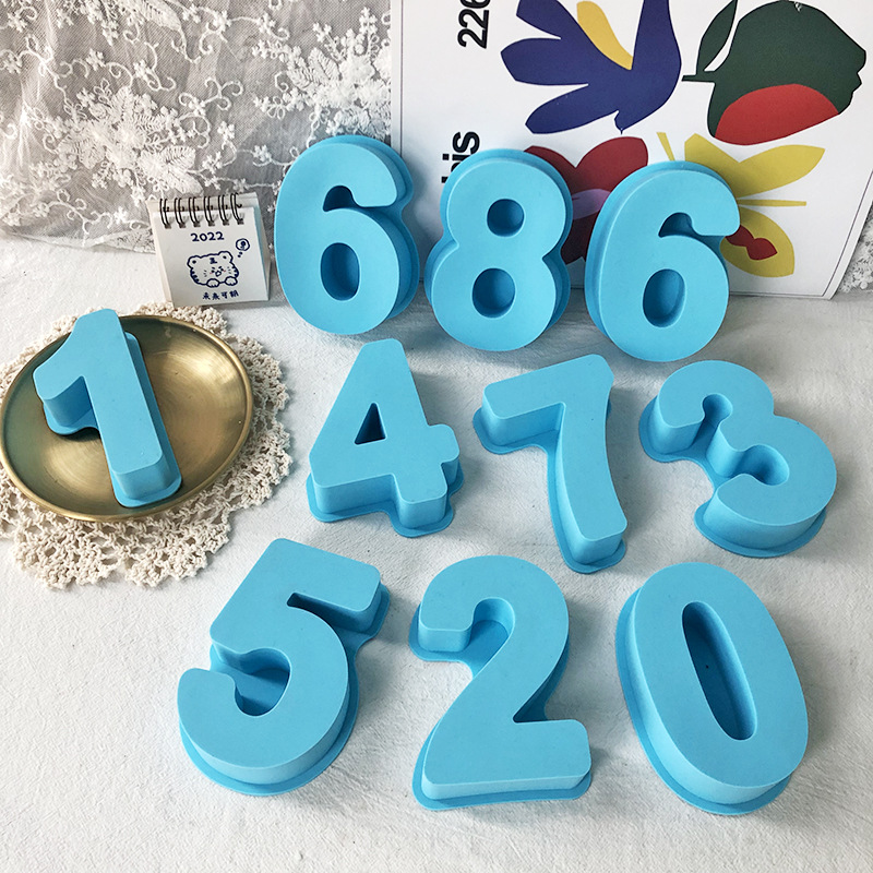 Molde de vela de silicona con números arábigos personalizados