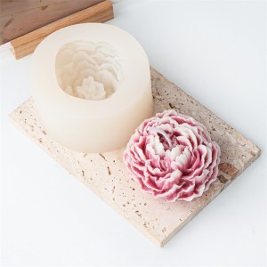 Fabricante de molde de vela de silicone com flor de peônia 3D