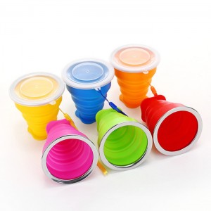 Customized Manufacturer Silicone folding travel cup