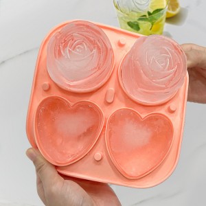 Silikónová miska na kocky ľadu v tvare srdca ruže