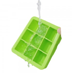 Custom 9-grid Silicone Ice Cube Tray with Lid
