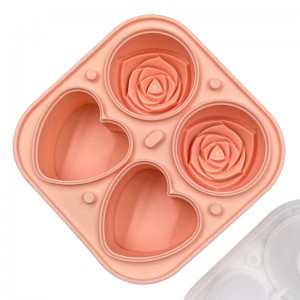 Силиконска посуда за лед у облику срца у облику руже