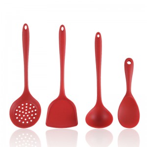 مجموعة أدوات المطبخ المصنوعة من السيليكون الأحمر المكونة من أربع قطع من OEM