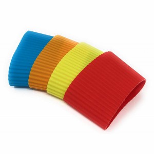 Silicone cup sleeve with logo print or laser logo