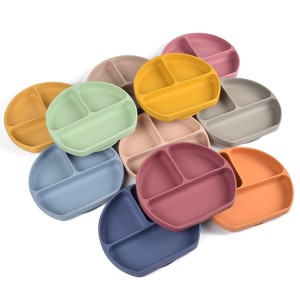 Round silicone suction plate for toddlers