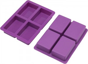 Custom Factory  4 hole rectangular silicone soap mold