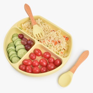 Round silicone suction plate for toddlers