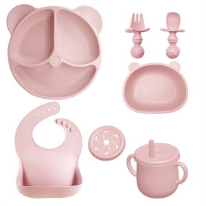 2023 hot sell suction silicone baby plate and bowl set
