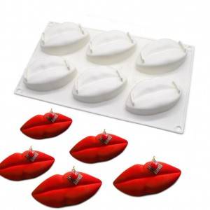 6 Cavities Silicone 3D Lips Shaped Fondant Mold for Chocolate Cake Handmade Soap Mould Candy Making Pastry Candle DIY Cupcake Dessert Decoration