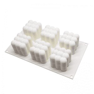 6 Cavities Silicone 3D Cube Shaped Fondant Mold for Chocolate Cake Handmade Soap Mould Candy Making Pastry Candle DIY Cupcake Dessert Decoration