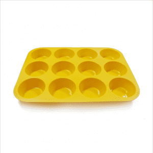 Silicone Muffin & Cupcake Baking Pan 12 Cup – Free Paper Muffin Cups +eBook – Non Stick, BPA Free, 100% Silicon & Dishwasher Safe Bakeware Pans/Tin – Blue Kitchen Rubber...