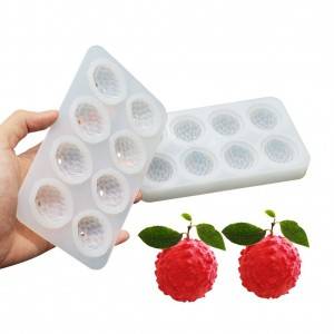8 Cavities Silicone 3D Litchi Shaped Fondant Mold for Chocolate Cake Handmade Soap Mould Candy Making Pastry Candle DIY Cupcake Dessert Decoration