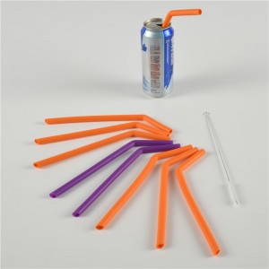 Reusable silicone straws, long flexible silicone straws with cleaning brush, suitable for 30 ounce containers-BPA free