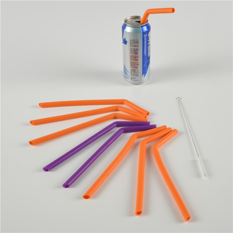 Reusable silicone straws, long flexible silicone straws with cleaning brush, suitable for 30 ounce containers-BPA free Featured Image