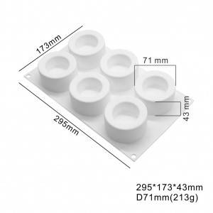 6 Cavities Silicone 3D Candle Shaped Fondant Mold for Chocolate Cake Handmade Soap Mould Candy Making Pastry Candle DIY Cupcake Dessert Decoration