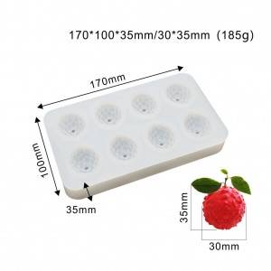 8 Cavities Silicone 3D Litchi Shaped Fondant Mold for Chocolate Cake Handmade Soap Mould Candy Making Pastry Candle DIY Cupcake Dessert Decoration