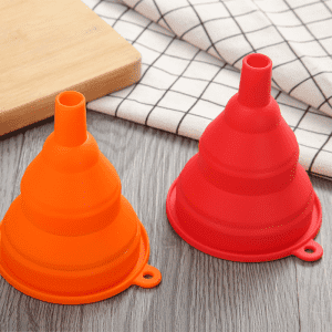 Silicone Collapsible Funnel Foldable Kitchen Funnel for Water Bottle Oil Liquid Powder Transfer, Portable Food Grade Silicone Funnel