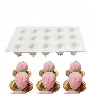 15 Cavities Silicone 3D Strawberry Shaped Fondant Mold for Chocolate Cake Handmade Soap Mould Candy Making Pastry Candle DIY Cupcake Dessert Decoration