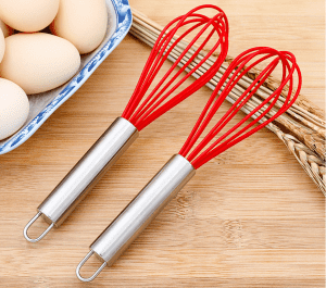 Kitchen Silicone Whisk, Balloon Mini Wire Whisk, Stainless Steel & Silicone Non-Stick Coating Hand Egg Mixer, for Blending Whisking Beating Stirring Cooking Baking