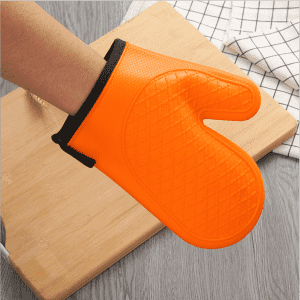 Oven Gloves, Heat Resistant Cooking Gloves Silicone Grilling Gloves Waterproof BBQ Kitchen Oven Mitts with Inner Cotton Layer for Barbecue, Cooking