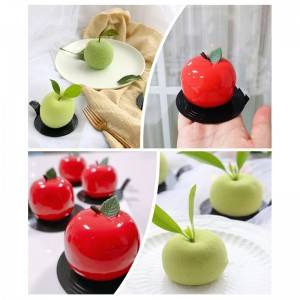 8 Cavities Silicone 3D Apple Shaped Fondant Mold for Chocolate Cake Handmade Soap Mould Candy Making Pastry Candle DIY Cupcake Dessert Decoration