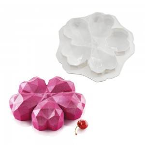 Silicone 3D 5 Petals Diamond Flower Shaped Fondant Mold for Chocolate Cake Handmade Soap Mould Candy Making Pastry Candle DIY Cupcake Dessert Decoration