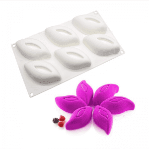 6 Cavities Silicone 3D PetalShaped Fondant Mold for Chocolate Cake Handmade Soap Mould Candy Making Pastry Candle DIY Cupcake Dessert Decoration