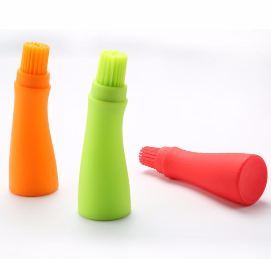 Hot sale Silicone Brush For Kitchen - Food Grade Barbeque tools silicone Oil white bottle with colorful brush – Jingqi