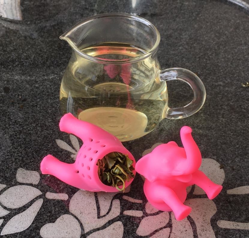 Pink Elephant Animal shaped Food Grade Silicone Tea strainers BPA Free