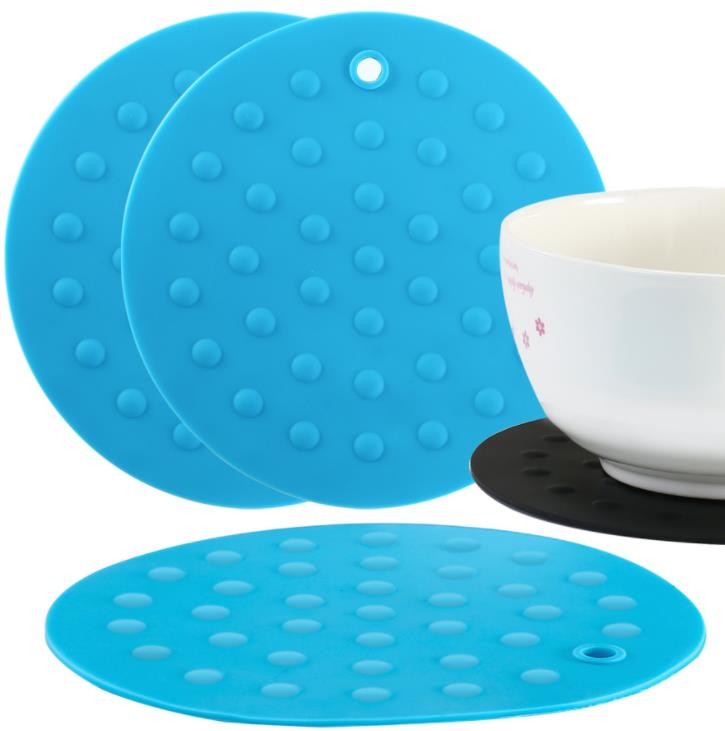 Round Rubber Cooking Utensils , Silicone Baking Mat  Embossed Dots Style
