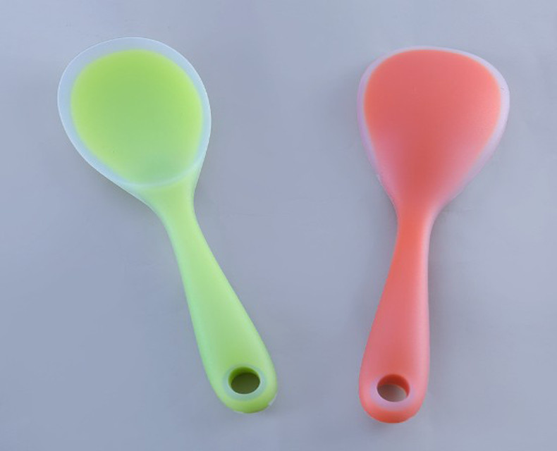 Factory wholesale Mini Silicone Kitchen Utensils - Food Grade Silicone Rice Spoons kitchen tools with translucent color – Jingqi