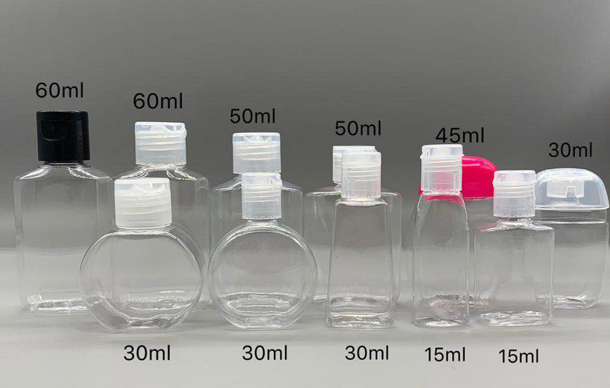 Fast Shipping Empty Pet Bottles , Mini Hand Sanitizer Bottles For 15~60ML