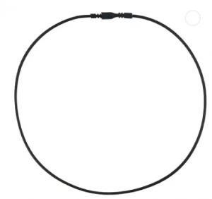 Eco-friendly  24 inch long Black Silicone Rubber 2mm Tubing Cord Necklace with Locking Clasp