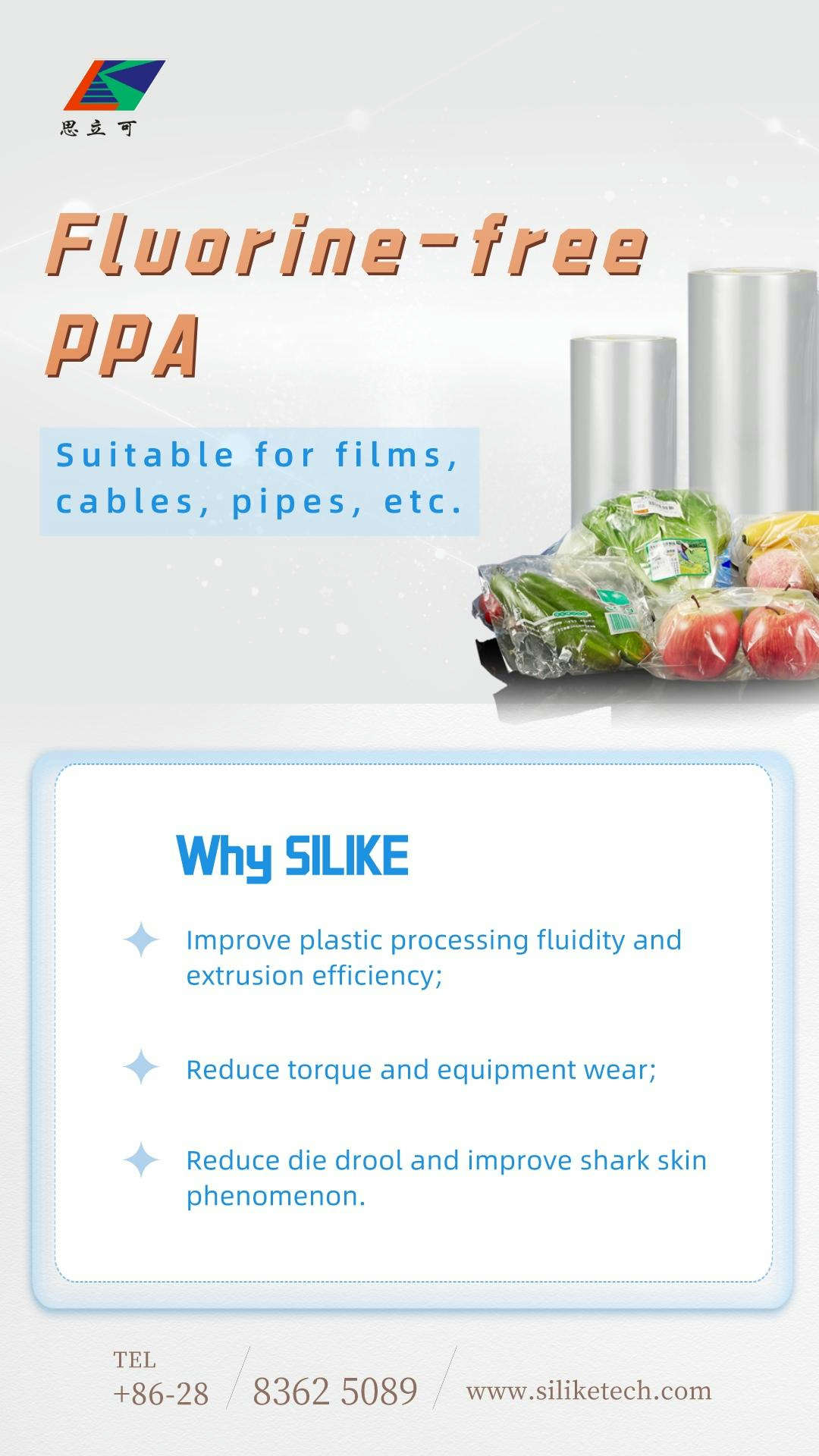 Fluorine-free PPA in film processing applications.