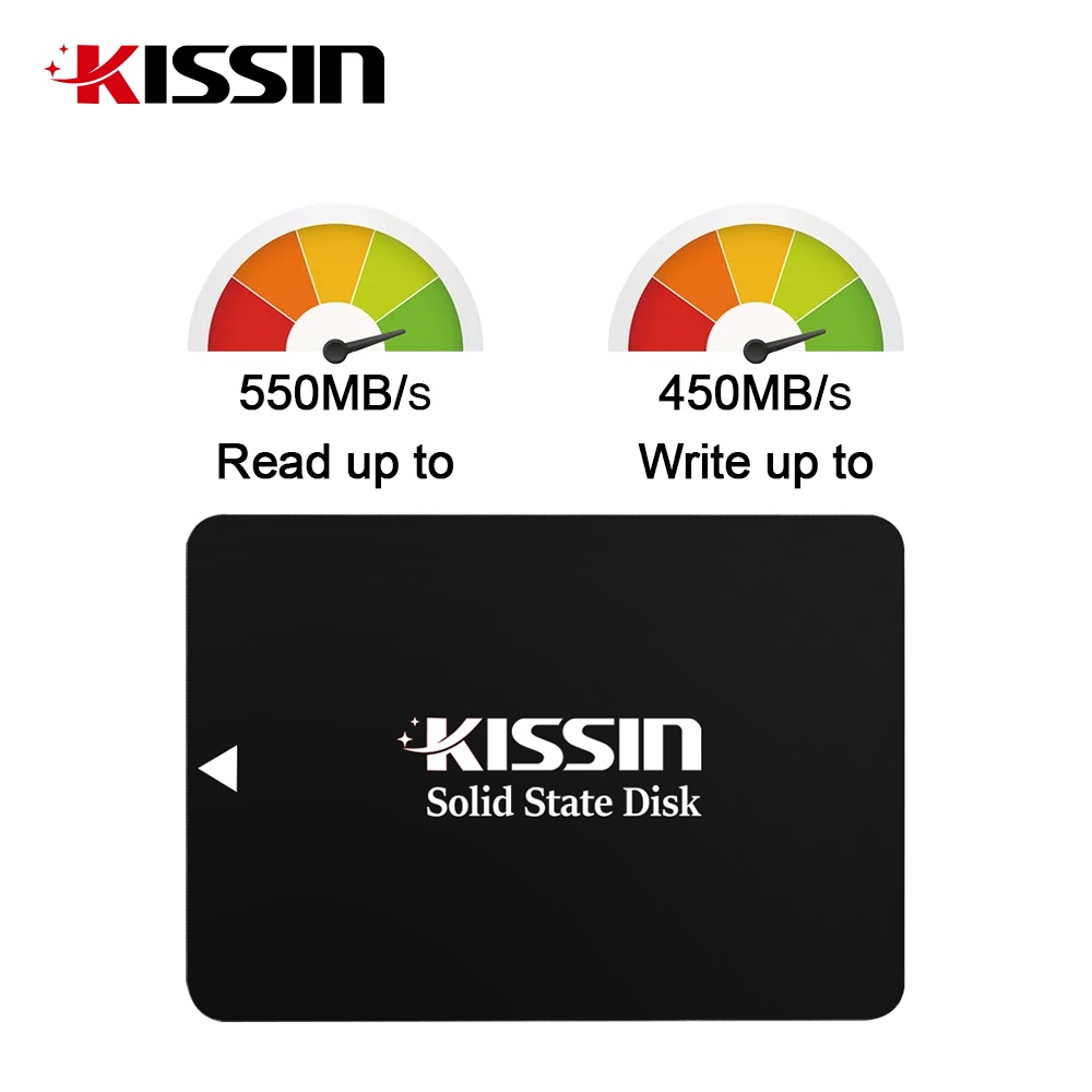 Kissin 2.5” SATA SSD 1TB Hard Drive For Desktop Black Plastic Case